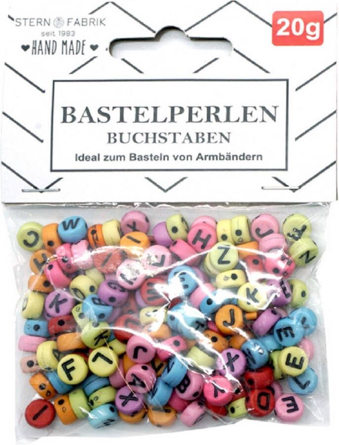 Stern Fabrik Stern Fabric Letterkralen 160x gekleurd 6 mm kunststof alfabet knutselkralen Kralenbak