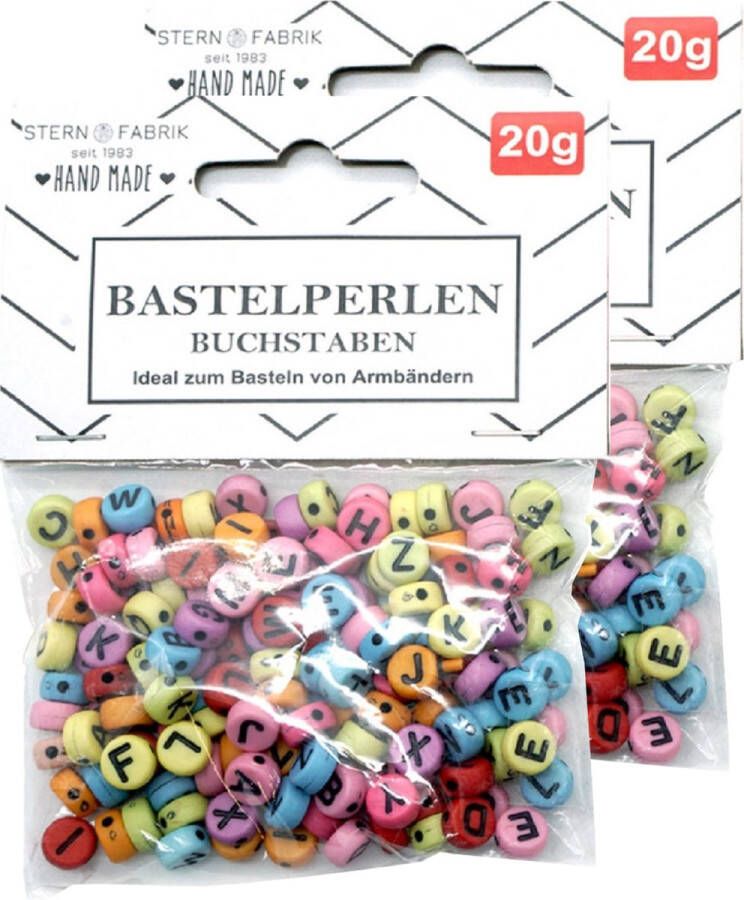 Stern Fabrik Stern Fabric Letterkralen 320x gekleurd 6 mm kunststof alfabet knutselkralen Kralenbak