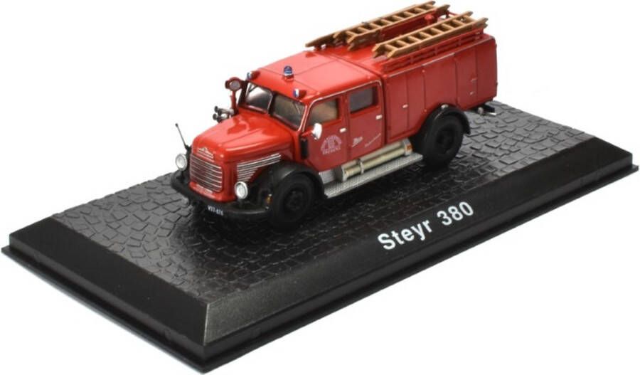 Steyr 380 Editions Atlas Collection 1:72 Classic Fire Engines Brandweer in vitrine Display