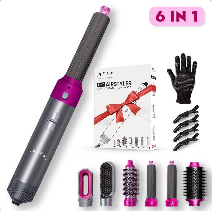 STFF & co Krultang 5 in 1 Airstyler Multistyler Fohnborstel Haardroger Hairwrap Warmteborstel Krulborstel Fohn Borstel Fohnborstels TikTok Automatische Krultang Kerstcadeau Vrouw