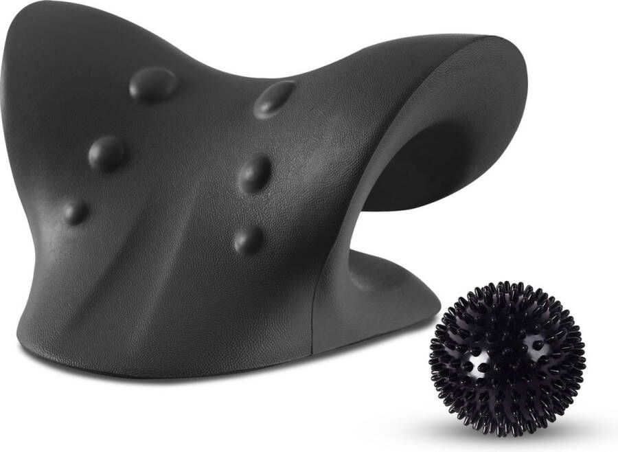 STFF & co Nekstretcher – Neck Releaser – Nekkussen – Neck Stretcher – Massage Apparaat – Massage Bal – Shiatsu Massagekussen – Nekmassage Apparaat – Zwart