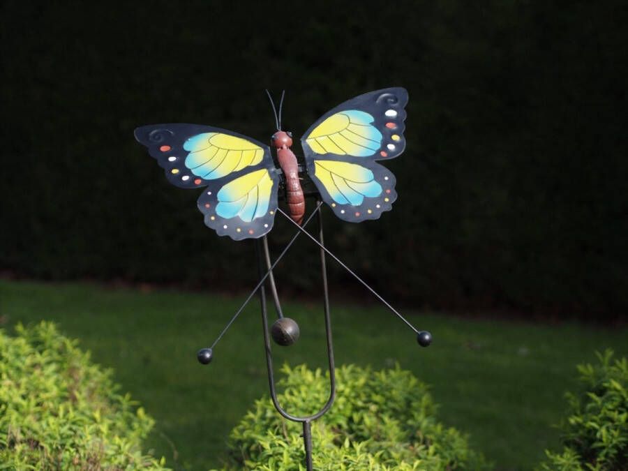 Stg80 tuinsteker vlinder met bewegende vleugels