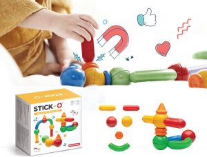 Stick-O Basic 10 Set magnetisch speelgoed 20 modellen speelgoed 1 jaar peuter speelgoed jongens en meisjes baby speelgoed jongens 2 jaar