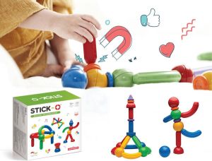 Stick-O Basic Set 20 onderdelen magnetisch speelgoed 1 jaar peuter speelgoed jongens en meisjes baby speelgoed jongens 2 jaar