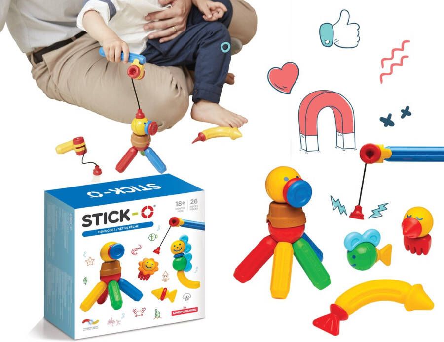 Stick-O Fishing Set magnetisch speelgoed 1 jaar peuter speelgoed jongens en meisjes baby speelgoed jongens 2 jaar