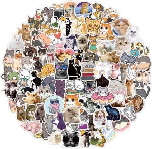 Sticklr.nl schattige katten stickers | vinyl laptop stickers |Bullet journal | 100 stuks