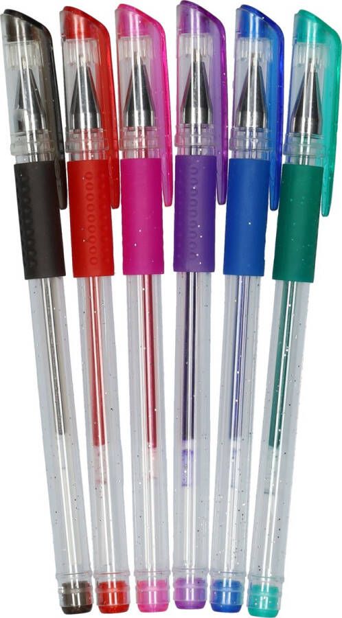 Stiften Gelpennen 6 stuks verkrijgbaar in twee varianten: metallic en glitter. Lijndikte: 0 1 mm