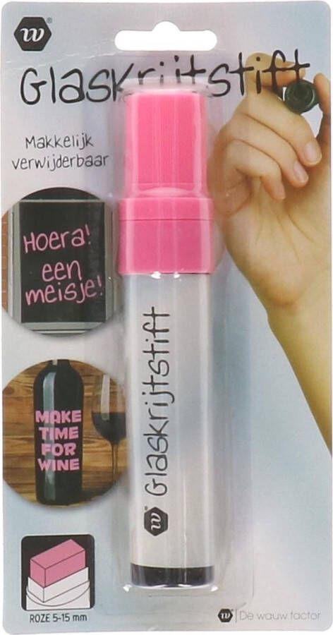 Stiften Glas Krijtstift Roze Extra Breed roze glas stift 1x5-55m glas stift Servies hoera een meisje Glas Krijtstift Roze voor borden porselein glas