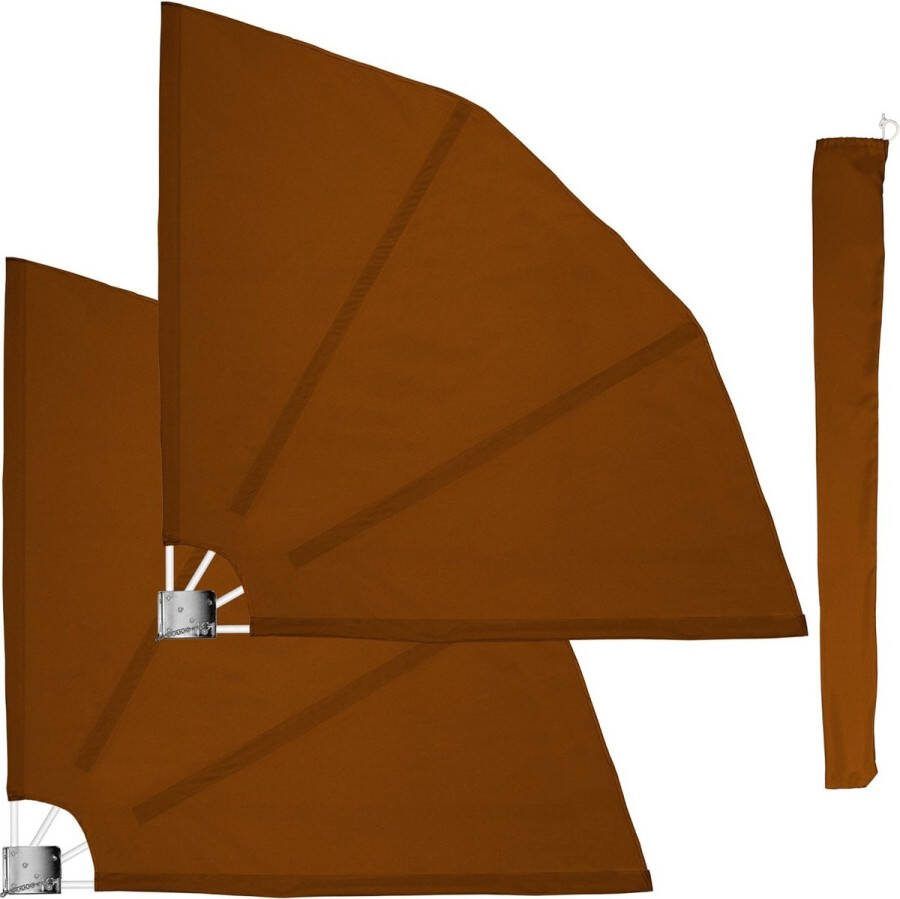 Stilista Balkonschermen Set van 2 Privacyschermen Wand 140 x 140 cm Bruin