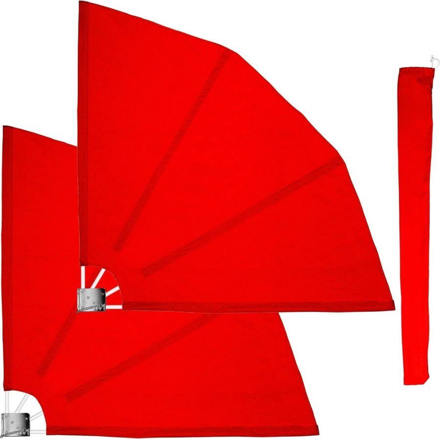 Stilista Balkonschermen Set van 2 Privacyschermen Wand 140 x 140 cm Rood