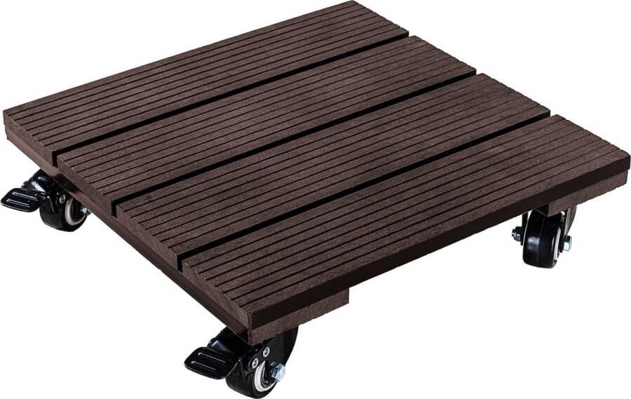 Stilista Plantentrolley Trolley met wieltjes Vierkant 30 x 30 cm Max. belastbaar tot 100 kg Bruin
