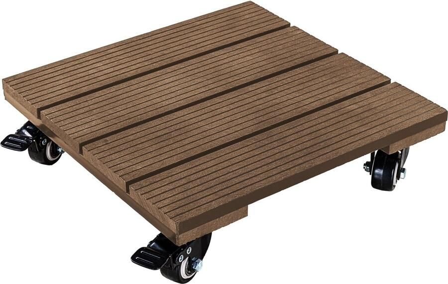 Stilista Plantentrolley Trolley met wieltjes Vierkant 30 x 30 cm Max. belastbaar tot 100 kg Hout