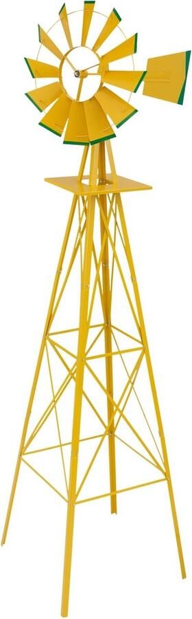 Stilista Windwijzer Staand Windmolen Windspinner Amerikaans Roestvrij 64 x 245 cm 10 kg Geel
