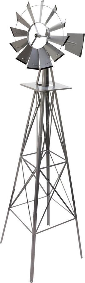 Stilista Windwijzer Staand Windmolen Windspinner Amerikaans Roestvrij 64 x 245 cm 10 kg Zilver