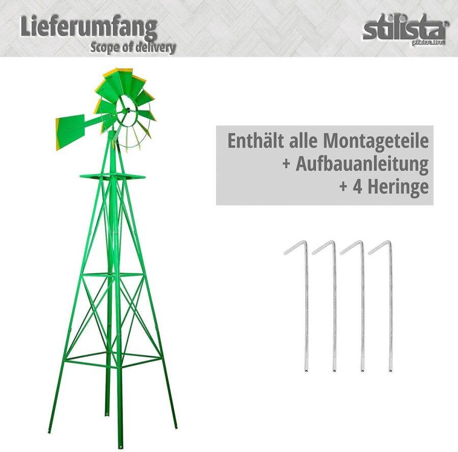 Stilista Windwijzer Staand Windmolen Windspinner Amerikaans Roestvrij 64 x 245 cm 10 kg Rood
