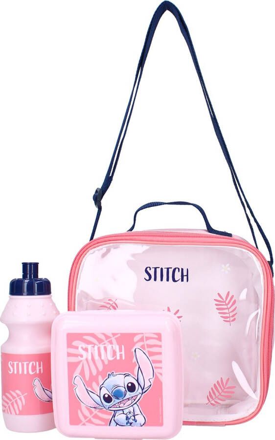 Stitch Lunchset of 2 Squeeze The Day inclusief drinkfles broodtrommel en tas