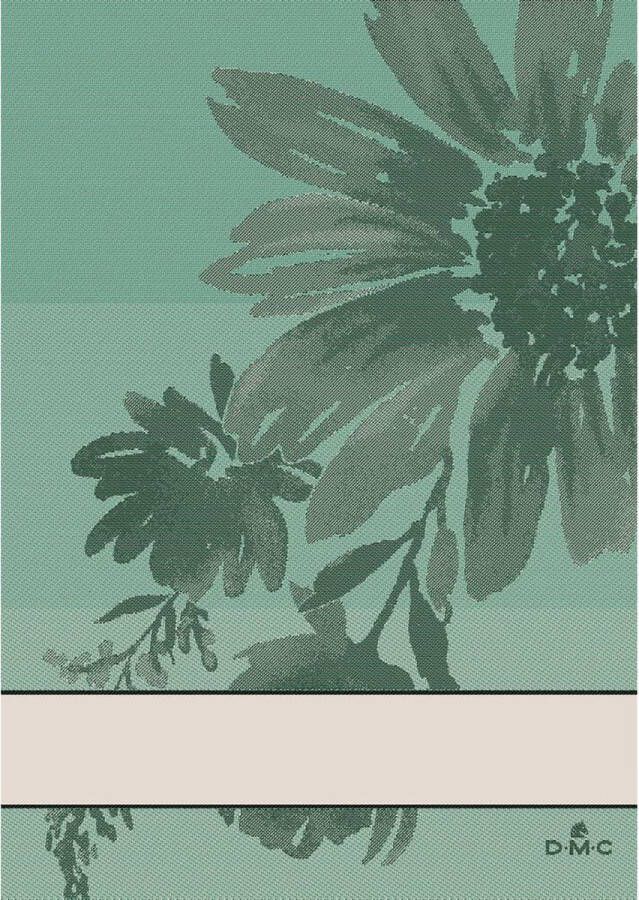 DMC Keukendoek met bloemenprint 50x70cm groen