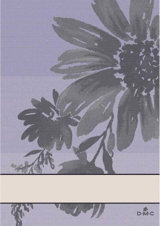 DMC Keukendoek met bloemenprint 50x70cm paars
