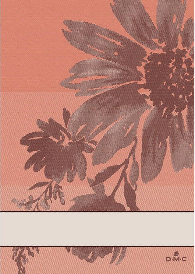DMC Keukendoek met bloemenprint 50x70cm roze