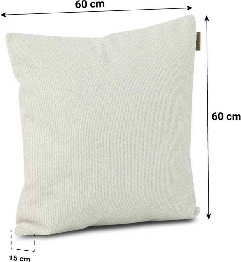 Stoff Minako sierkussen 60 x 60 cm Taupe-naturel-bruin Afritsbaar Inclusief binnenkussen