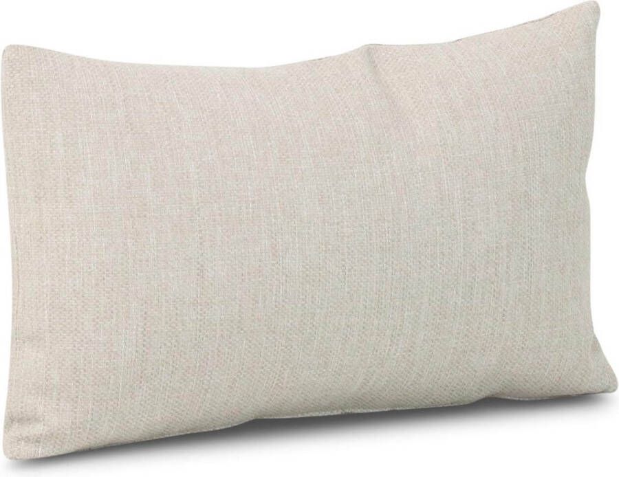 Stoff Morie sierkussen 50 x 30 cm Taupe-naturel-bruin Afritsbaar Inclusief binnenkussen