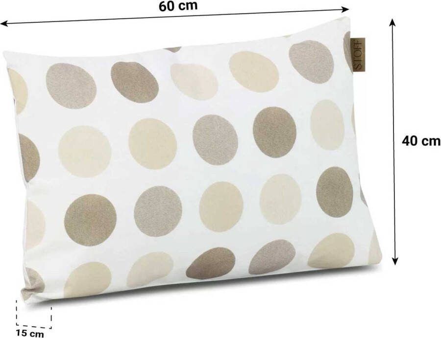 Stoff Nanami sierkussen 60 x 40 cm Taupe-naturel-bruin Afritsbaar Inclusief binnenkussen