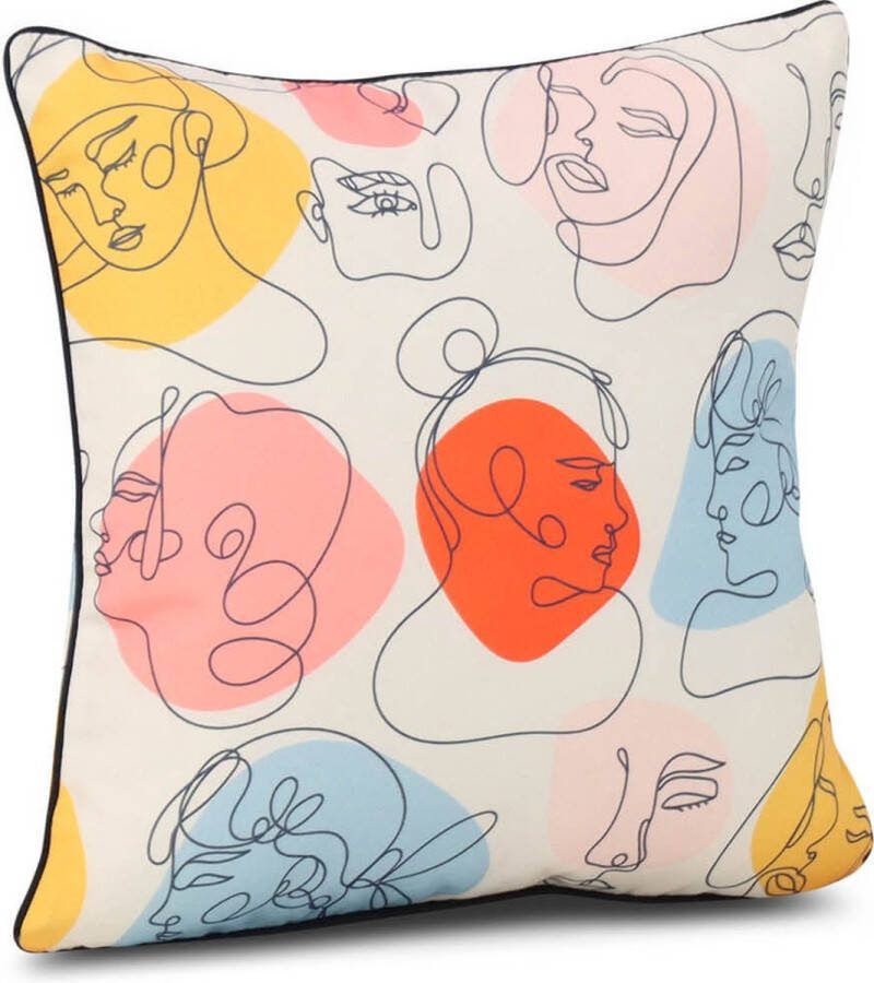 Stoff Nara sierkussen 45 x 45 cm Roze Afritsbaar Inclusief binnenkussen