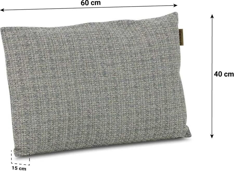 Stoff Miki sierkussen 60 x 40 cm Grijs-antraciet Afritsbaar Inclusief binnenkussen
