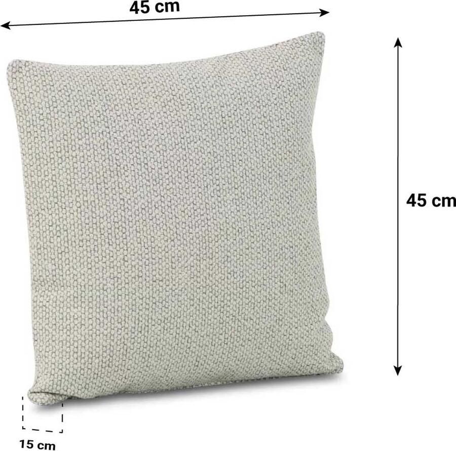 Stoff Mirai sierkussen 45 x 45 cm Grijs-antraciet Afritsbaar Inclusief binnenkussen