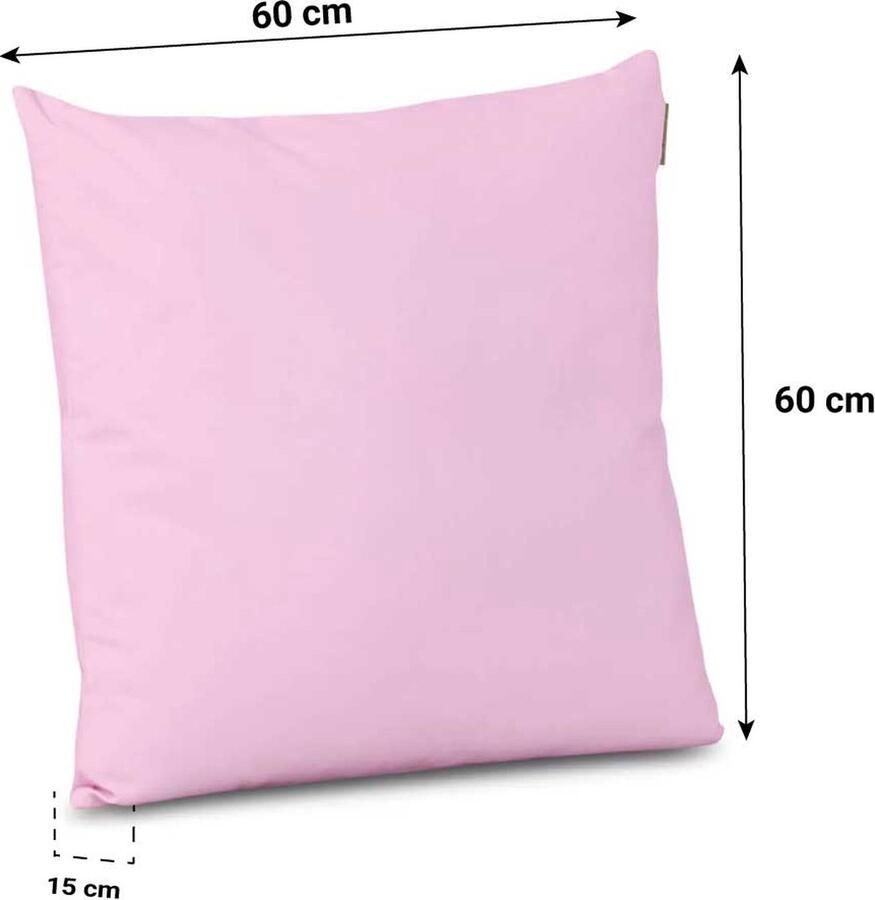 Stoff Rai sierkussen 60 x 60 cm Roze Afritsbaar Inclusief binnenkussen