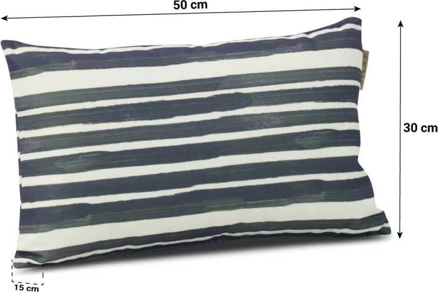 Stoff Tora sierkussen 50 x 30 cm Zwart-wit Afritsbaar Inclusief binnenkussen