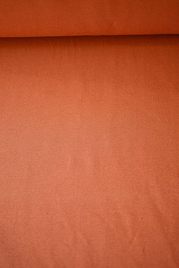 Stoffenboetiek French terry uni oranje 1 meter modestoffen voor naaien stoffen