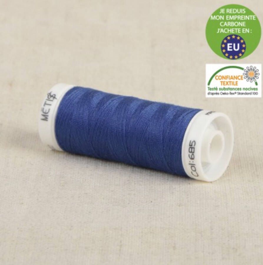 Stoffenboetiek Garen 2 stuks 200m koninklijk blauw universeel naaigaren stikzijde