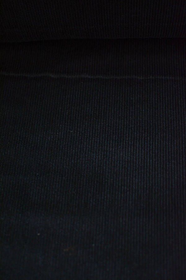 Stoffenboetiek Ribfluweel met stretch zwart uni 1 meter modestoffen voor naaien stoffen