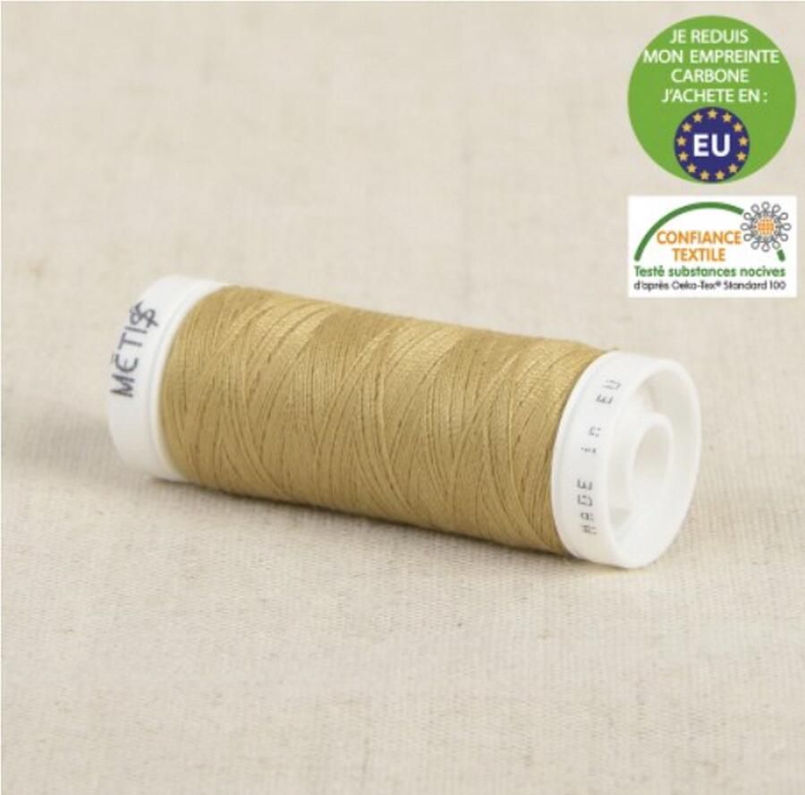 Stoffenboetiek Garen 2 stuks 200m beige bruin universeel naaigaren stikzijde