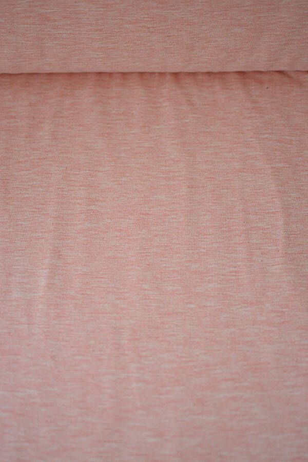 Stoffenboetiek Tricot uni licht roze melange 1 meter modestoffen voor naaien stoffen