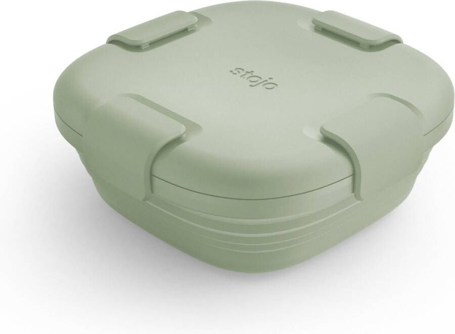 Stojo Bowl Vershouddoos Lunchbox met Deksel 700 ml Opvouwbaar Herbruikbaar Sage