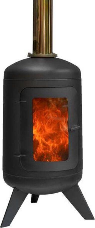 Stokem Tuinhaard Terrashaard Houtkachel RVS 42 x 233 cm Black