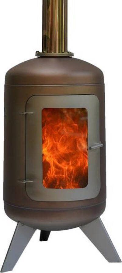 Stokem Tuinhaard Terrashaard Houtkachel RVS 42 x 233 cm Matt