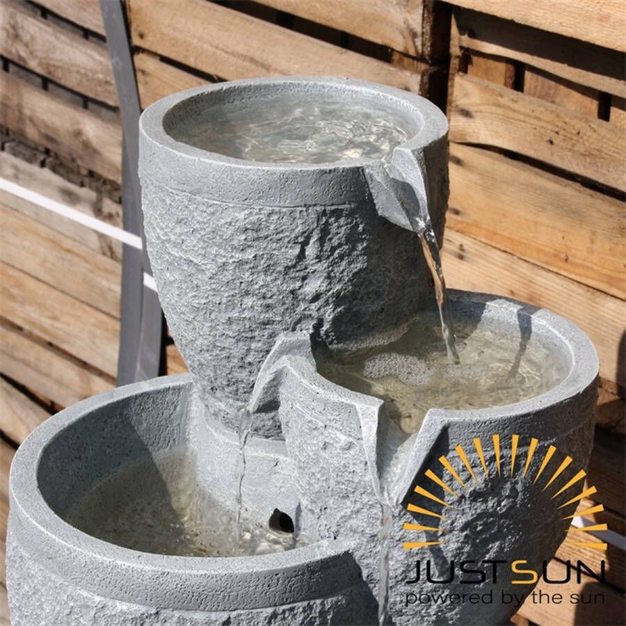 StonE'lite Fontein 4-traps met solarpaneel Stone-Lite