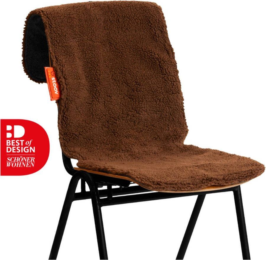 Stoov Warmtedeken Big Hug Duurzaam & Draadloos Infrarood warmtedeken Verwarmd stoelkleed 40x110 cm Woolly Brown Standaard Batterij