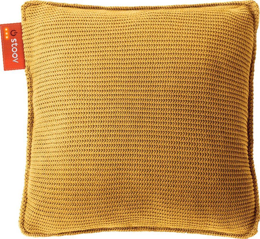 Stoov Warmtekussen Ploov Duurzaam & Draadloos Infrarood warmtekussen 45x45 Knitted Ocher Yellow Standaard Batterij