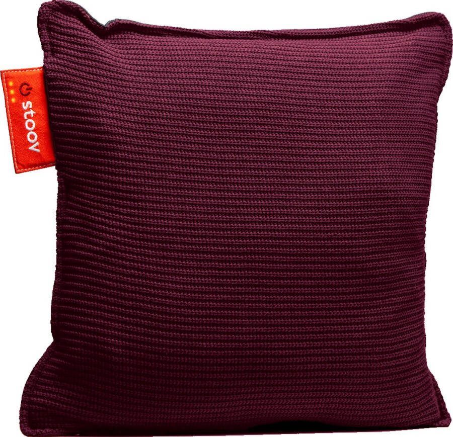 Stoov Warmtekussen Ploov Duurzaam & Draadloos Infrarood warmtekussen 45x45 Knitted Wine Red Standaard Batterij