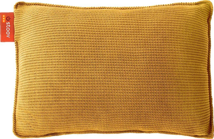 Stoov Warmtekussen Ploov Duurzaam & Draadloos Infrarood warmtekussen 45x60 Knitted Ocher Yellow Standaard Batterij