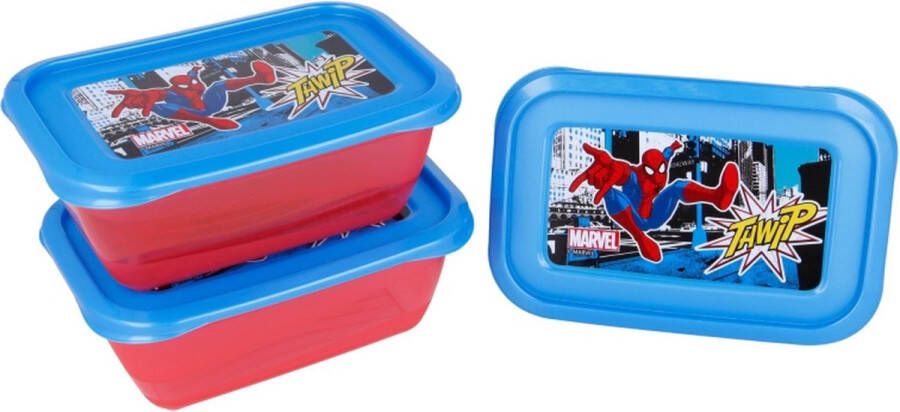 Stor S.L. Spiderman snack bakjes vershoudbakjes 3-delig marvel