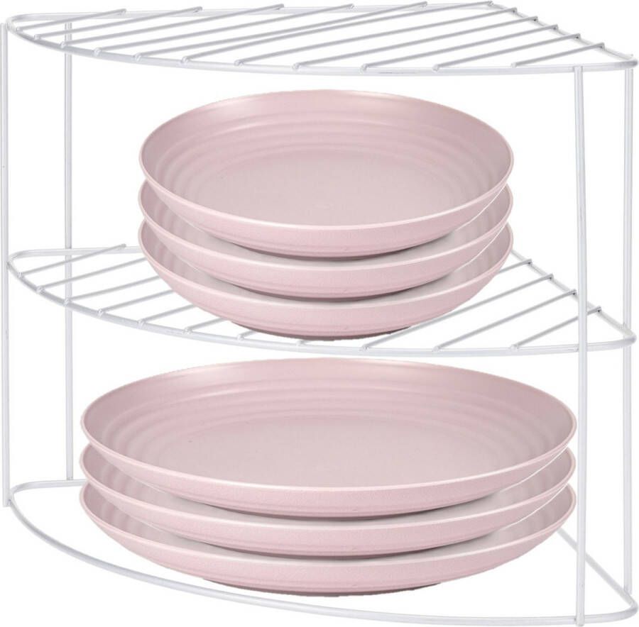 Storage solutions Keukenrek aanrecht organiser metaal grijs 23 x 23 x 21 cm pannenrek