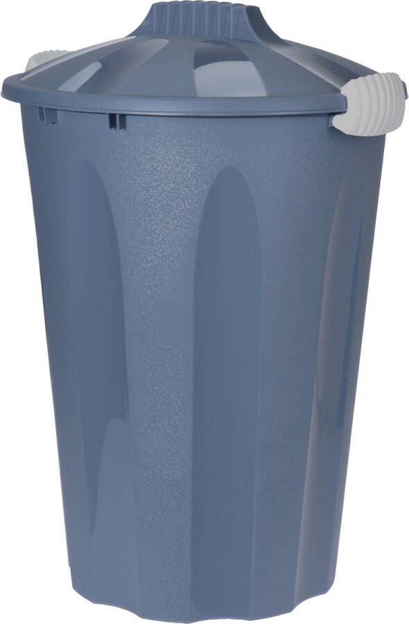 Storage solutions Kunststof wasmand met deksel rond blauw 40 liter Wasmanden wasgoedmanden Huishouden