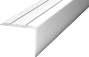 Storax Aluminium trapprofiel zelfklevend L-profiel 20mm x 2 70m (Zilver Grijs)