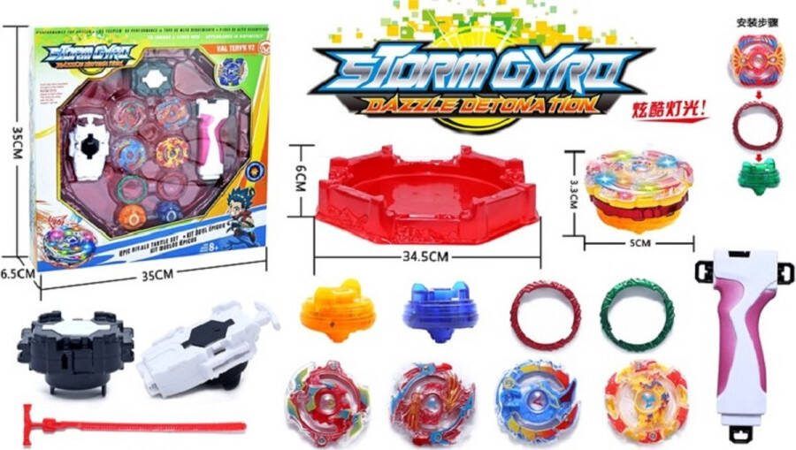 Storm gyro set Spin Tops Tollenset met Arena 2 tollen met licht launchers BeyWarrior