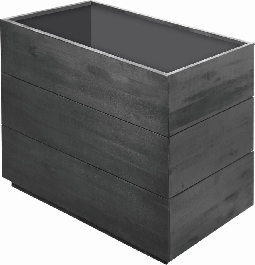 Storm Plantenbak rechthoekig FSC gekeurd Acaciahout 60 x 30 x 45 CM Zwart